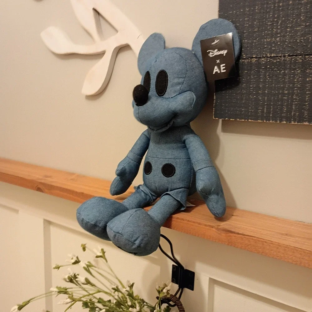 Disney x American Eagle Mickey Mouse Denim Plush Collectible Blue 1898-900 NWT